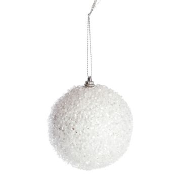 Jólakúla Ø8 cm hvít gler