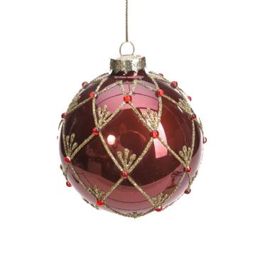 Jólakúla Ø8 cm rauð gler