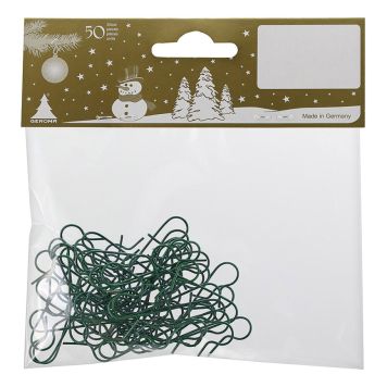 Vír fyrir jólakúlur 50 stk grænn Geroma