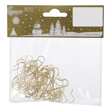 Vír fyrir jólakúlur 50 stk gylltur Geroma