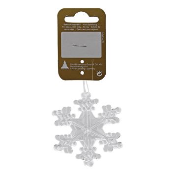 Jólatrésskraut snjókorn plast Ø6,5 cm glært 2 stk