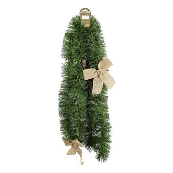 Grenilengja 270 cm með hvítum slaufum græn