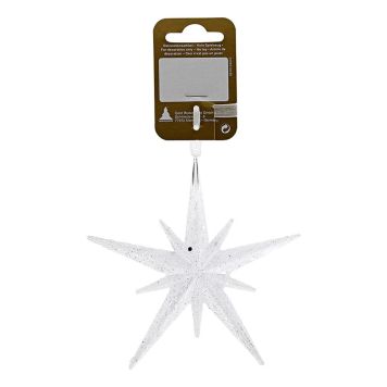 Jólatrésskraut stjarna plast Ø11 cm hvít