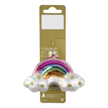 Jólatrésskraut regnbogi gler 10x6,5 cm