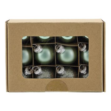 Jólakúlur gler Ø3 cm grænar 12 stk