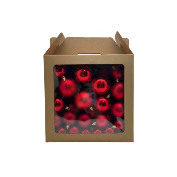 Jólakúlur rauðar 60 stk Ø4-7cm