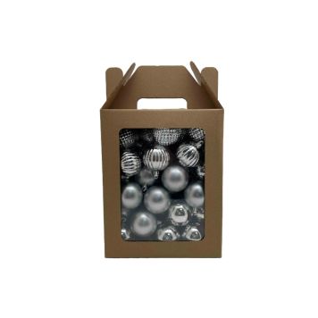 Jólakúlur silfur 40 stk 5cm