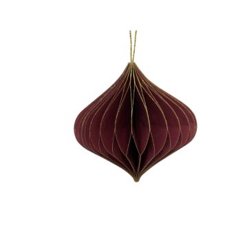 Jólakúla pappír Ø10 cm rauð og gyllt