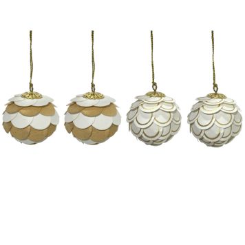 Jólakúlur pappírs 4 stk tvær gerðir