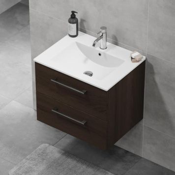 Baðinnrétting með handlaug 60 cm Camden hnota