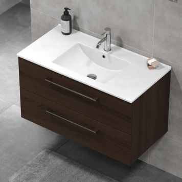 Baðinnrétting með handlaug 90 cm Camden hnota