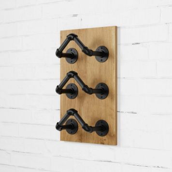 Vínhaldari 3 stk  40x28 cm Walteco Rusticline svartur