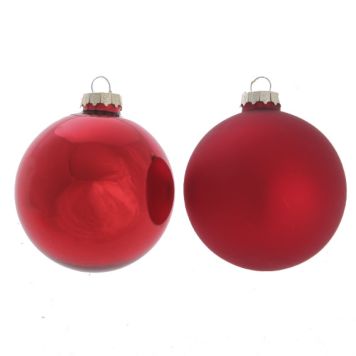 Jólakúla Ø8 cm 1 stk rauð (nokkar gerðir)