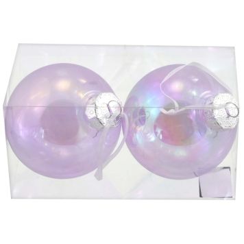 Jólakúlur Ø8 cm 2 stk plast glitrandi