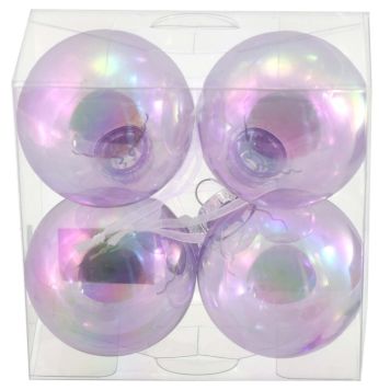 Jólakúlur Ø6 cm 4 stk plast glitrandi