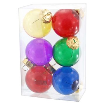 Jólakúlur Ø6 cm 6 stk plast margir litir
