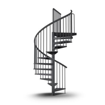 Hringstigi Ø155 cm 13+1 þrep 287-329 cm Toronto koksgrár