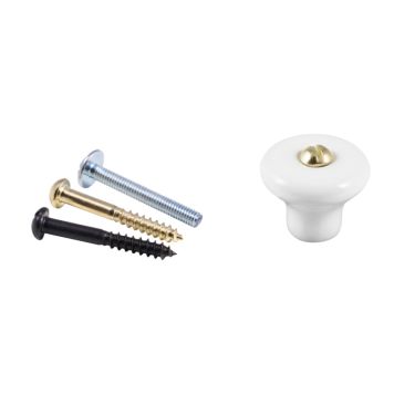 Hnúður postulín Ø25mm hvítur