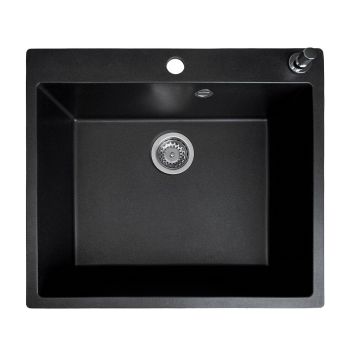 Vaskur einfaldur Alborg 560 59x52,5cm BK2 granít svartur