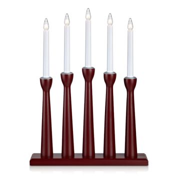 Aðventuljós 5 ljós Måseskær rautt