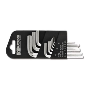 Sexkanntssett 1,5-10mm Matador 9stk