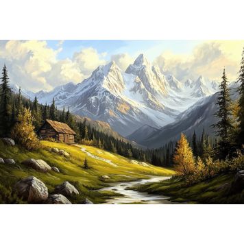 Hljóðvistarmynd landslag bjarg 3600x2420x20 mm InEx