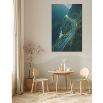 Hljóðvistarmynd landslag vegur skógur 800x1220x20 mm InEx