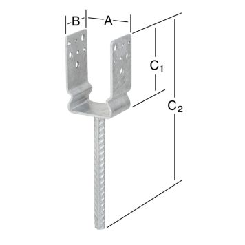 Bjálkaskór 71x60x125mm Vormann heitgalv.