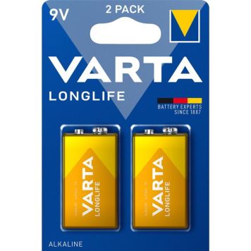 Rafhlöður 9V Varta Longlife Alkaline 2stk
