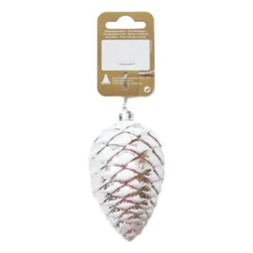 Jólatrésskraut köngull 9 cm silfurlitaður