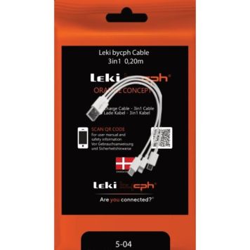 Hleðslusnúra 3in1 USB Leki 30cm