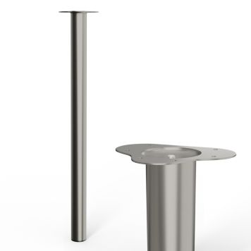 Borðfótur Ø60x900mm burstað stál