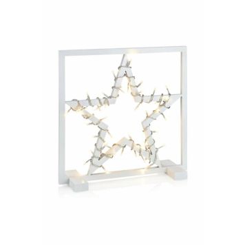 Jólastjarna í ramma inni hvít Markslöjd hæð 40 cm