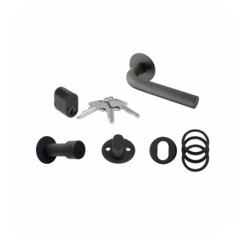 Hurðarhúnn með læsingu og snerli 5 hlutir Jasa Neptun svart