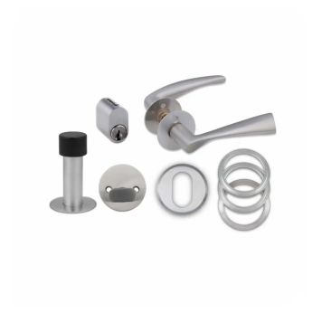 Hurðarhúnn og læsing Jasa Saturn silfur