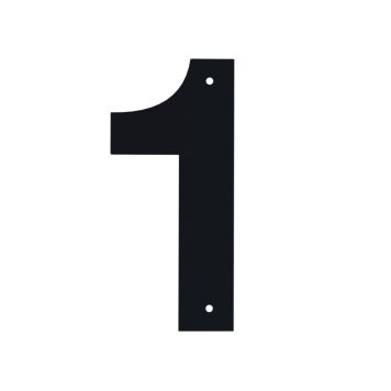 Húsnúmer nr. 1 Allux 10 cm svart