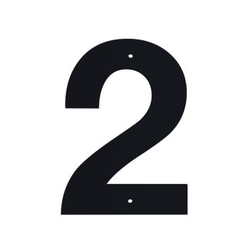 Húsnúmer nr. 2 Allux 10 cm svart