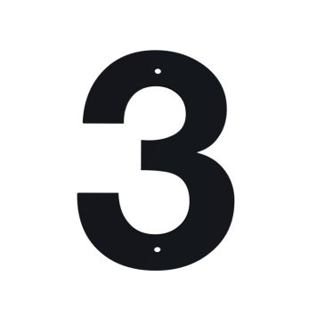 Húsnúmer nr. 3 Allux 10 cm svart