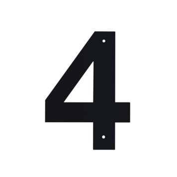 Húsnúmer nr. 4 Allux 10 cm svart