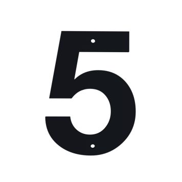 Húsnúmer nr. 5 Allux 10 cm svart