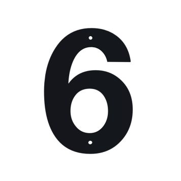 Húsnúmer nr. 6 Allux 10 cm svart