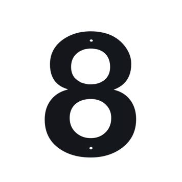 Húsnúmer nr. 8 Allux 10 cm svart