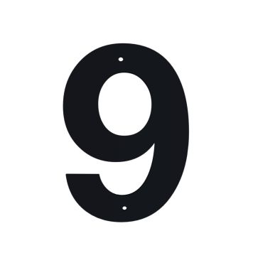 Húsnúmer nr. 9 Allux 10 cm svart