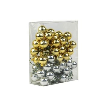 Skrautkúlur í 3 búntum 24stk silfur og gylltar