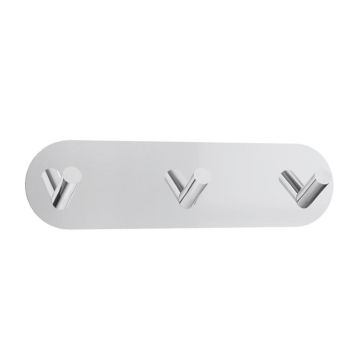 Snagi þrefaldur límfestur House Lucca 18cm króm