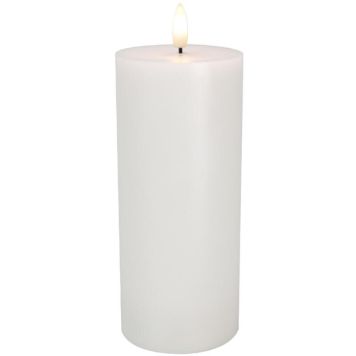 Kerti LED með timer hvítt Ø7,5x17,5cm Black:Cotton