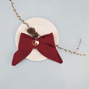 Sérvettukringir hjarta 4stk Black:Cotton gylltir