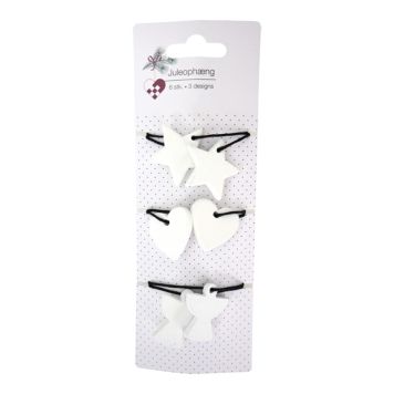 Jólatrésskraut 6stk Black:Cotton hvítt