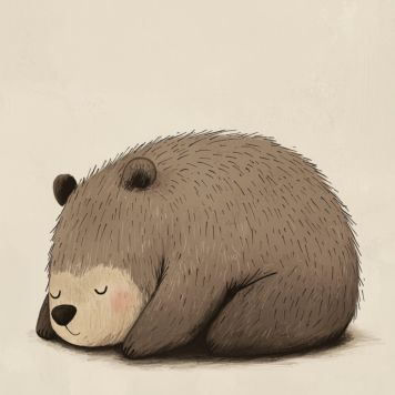 Hljóðvistarmynd björn sofandi 600x600x20 mm InEx