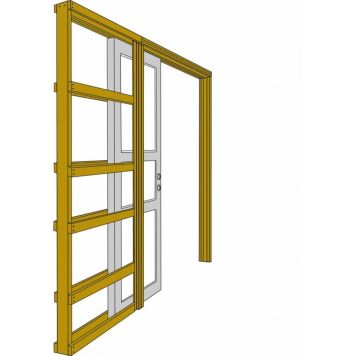 Veggjagrind fyrir rennihurð M9 121mm Swedoor